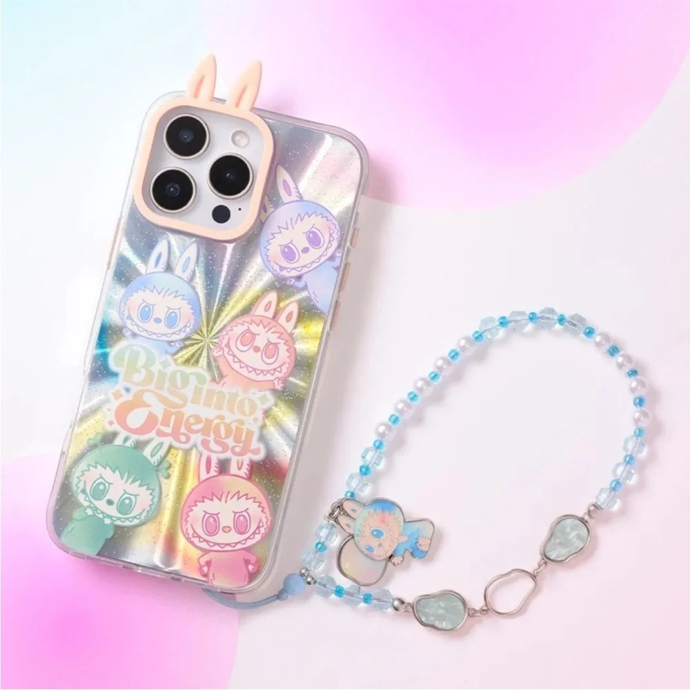 Hope Blue Beaded Phone Charm with Bunny Accent authentic Labubu